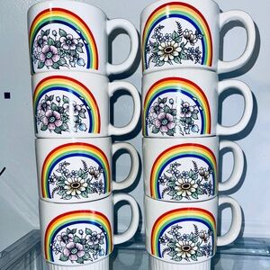 Rainbow mug set for tea  gift